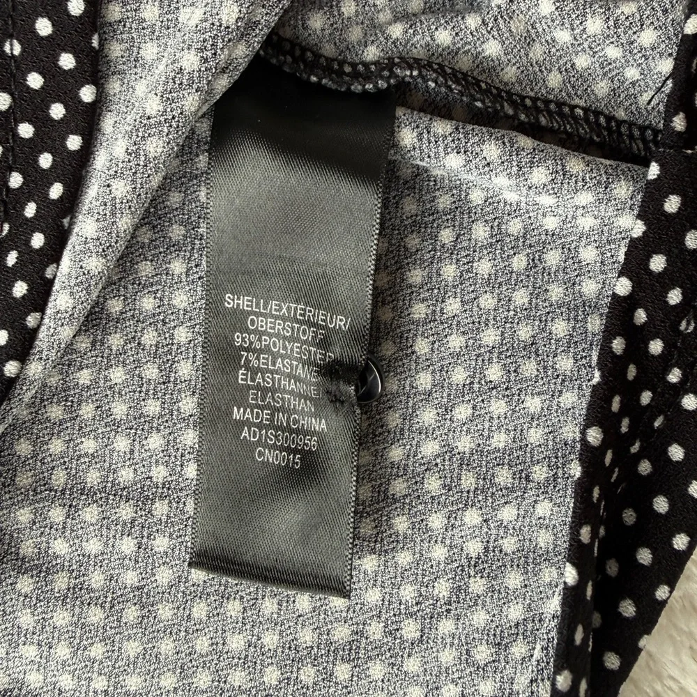 Adrianna Papell Polka Dot Blouse Size M Black Puff Sleeve Chic Top - Picture 7 of 15